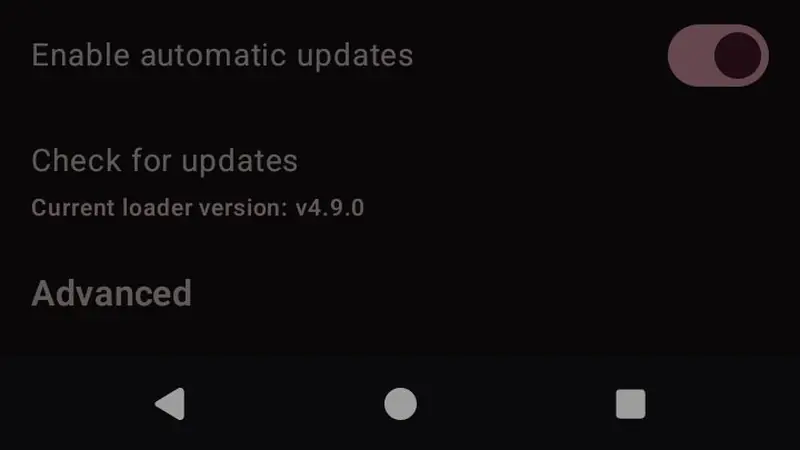 Geode launcher settings with gameplay and update options