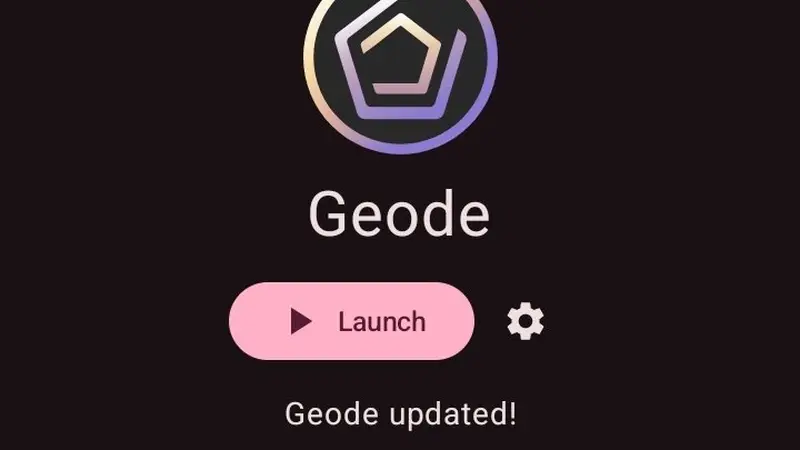 Geode advanced settings and About panel with versions